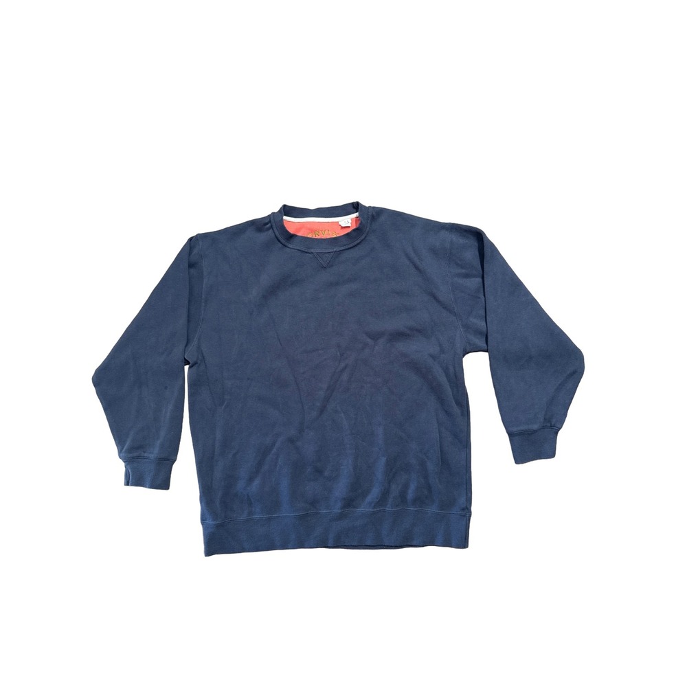 Orvis Mens Blue Crewneck Sweatshirt Pullover Solid‎ Classic Casual Knit Size L